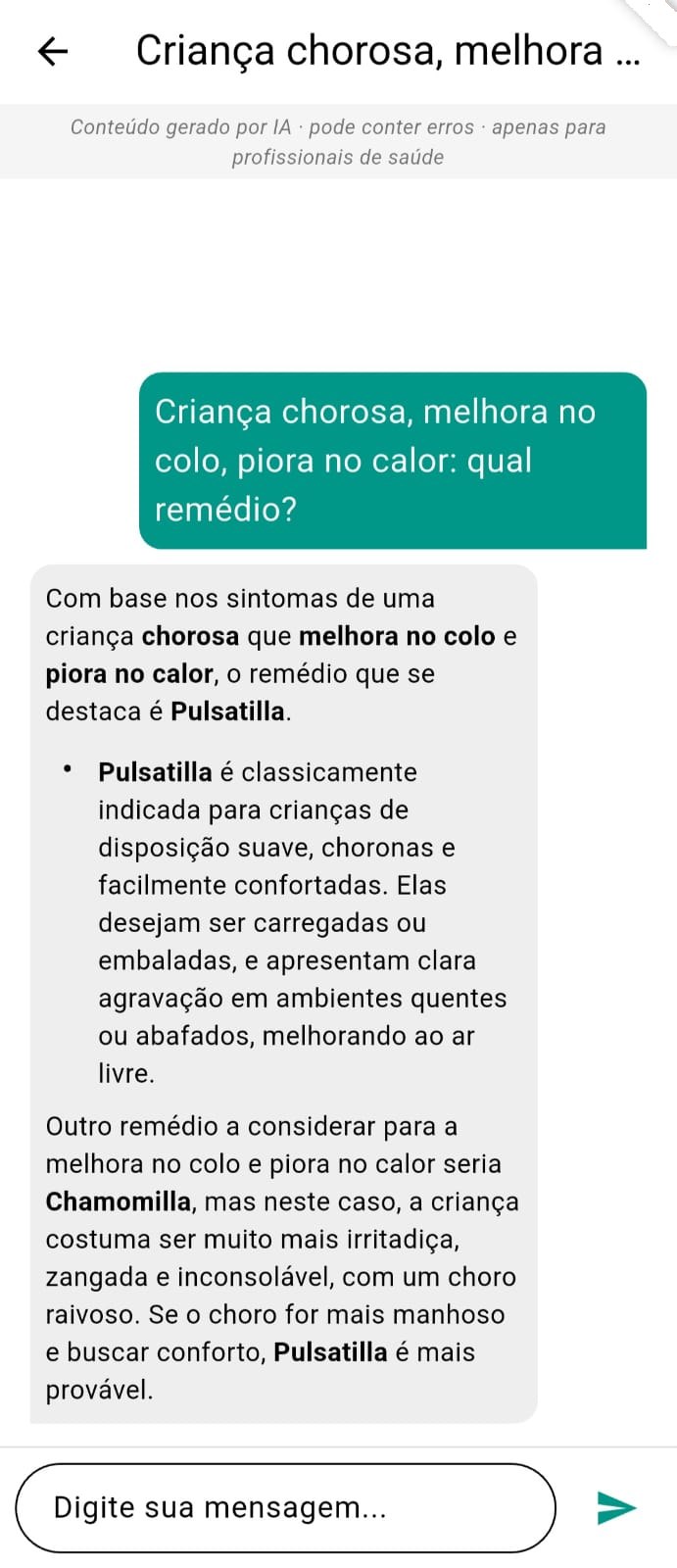 Conversa com a IA do app sobre escolha de remédio